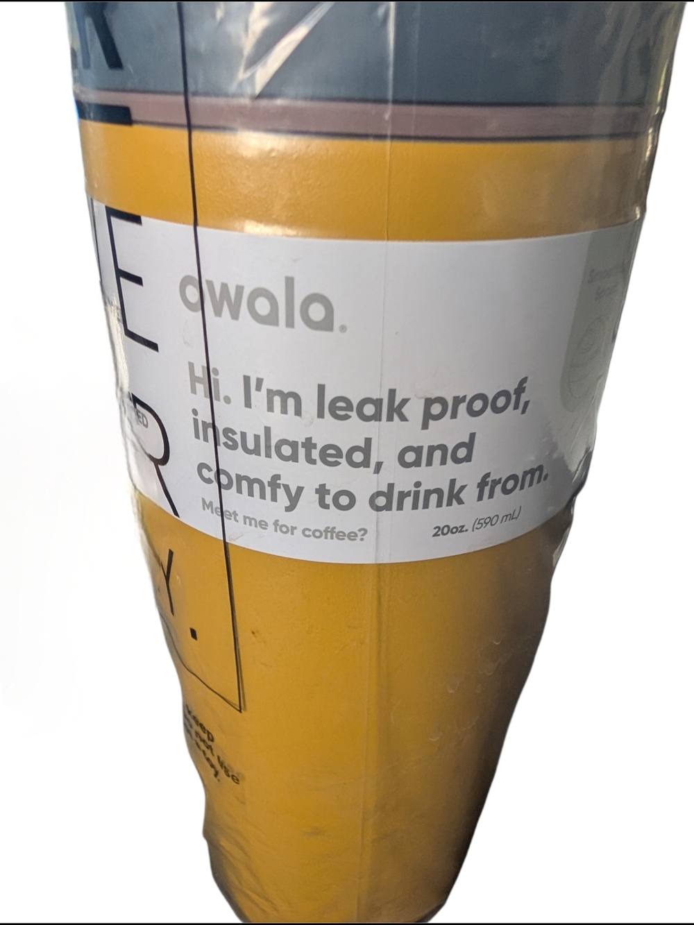 NEW Owala 20oz Insulated Tumbler SmoothSip Leak Proof Yellow Gold Sealed
